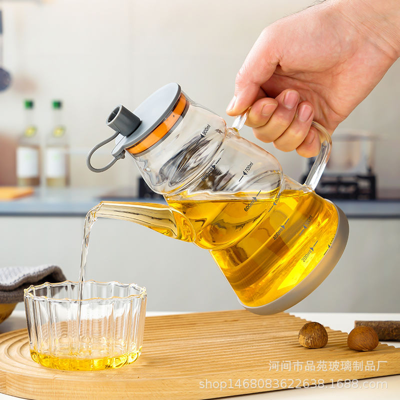 玻璃油壶装酱油醋专用调料瓶家用厨房大容量油瓶耐高温不锈钢油罐