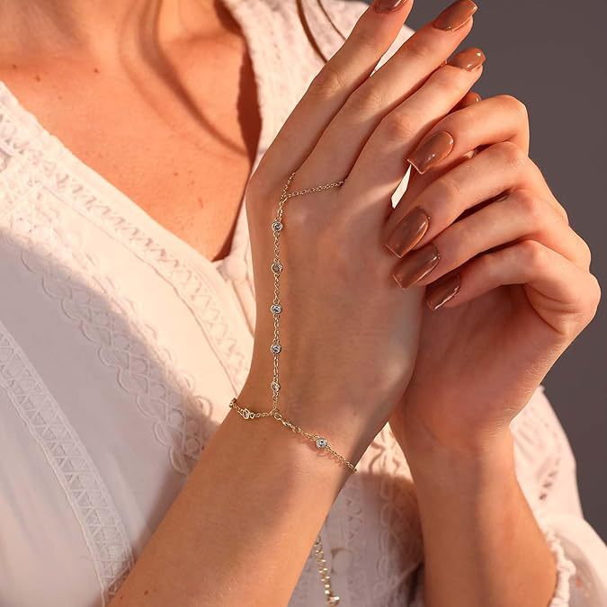 European and American cross-border millet beads, rice beads bracelet, zircon pearl ring chain, finger chain, jewelry bracelet, adjustable Application Scenario