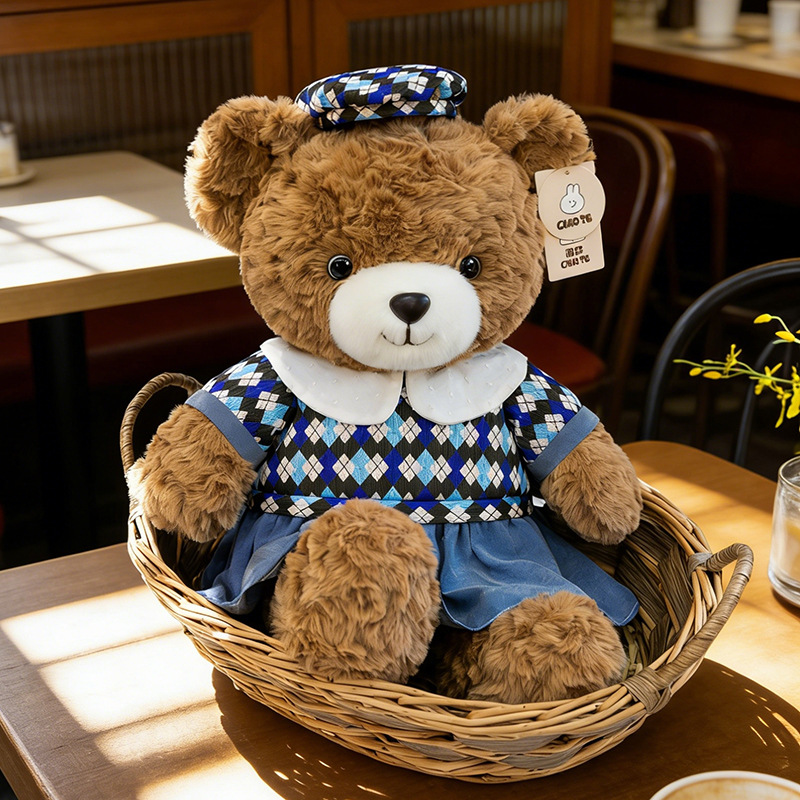 Cartoon Bear Joy Family plush toys, girl's birthday gift, Qixi Festival confession dress, Teddy Bear Video game city exchange Specification image