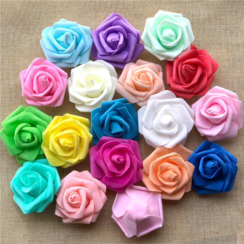 Cross-border 7cmpe simulated rose head, Qixi Valentine's Day foam flower, handcrafted material wedding flower ball lighting fixtures Application Scenario