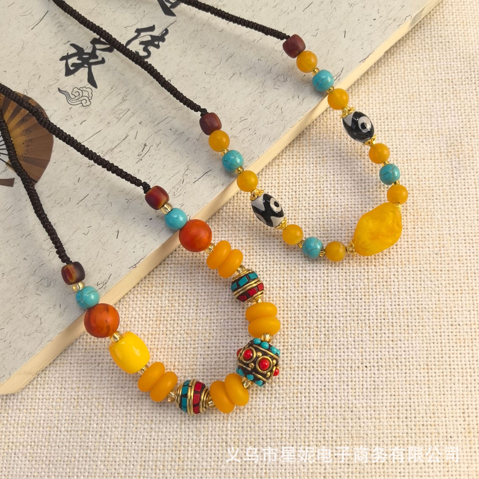 Colorful bead necklace for women, short and elegant pearl lanyard jewelry, classic necklace, fashionable and versatile