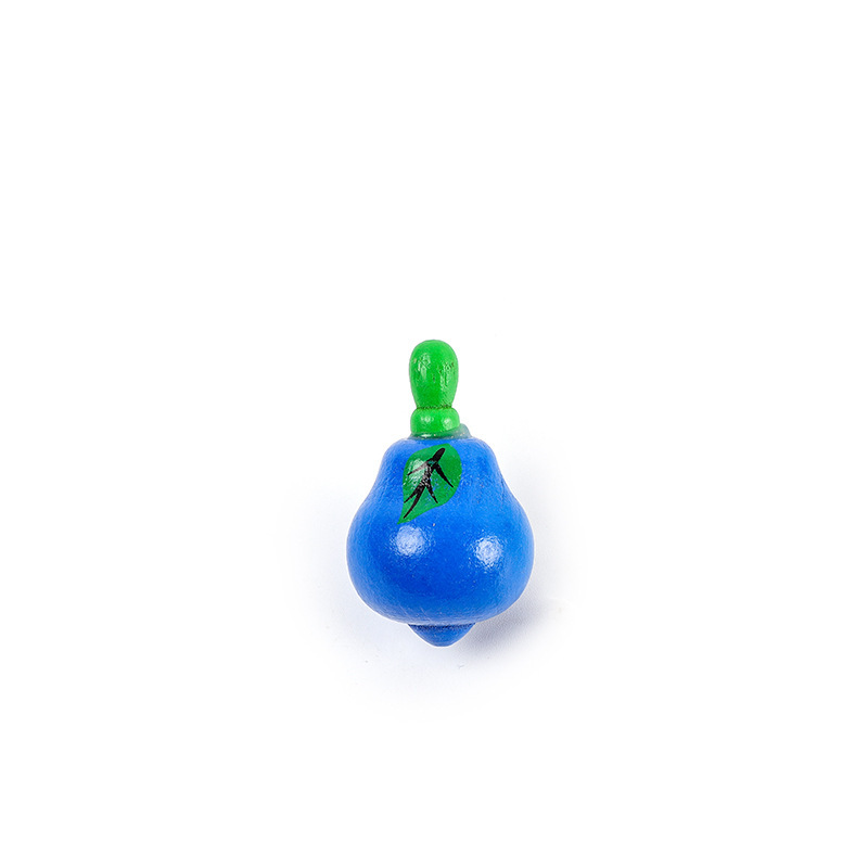 Colorful small wooden fruit gyroscope, traditional nostalgic children's cartoon wooden educational toy, wooden gyroscope craftsmanship Application Scenario