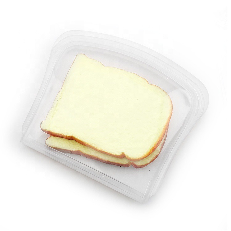 800毫升LFGB可重复使用三明治袋气密纯铂硅胶食品储物袋防潮防水