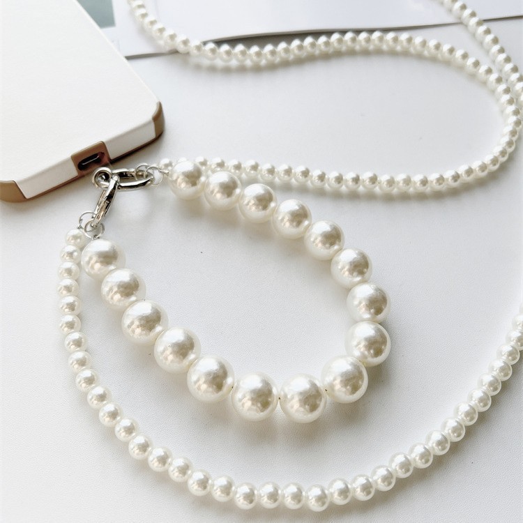 Pearl chain phone lanyard, crossbody, hand-held, shoulder strap, neck strap, detachable, Korean version, versatile and anti-loss phone chain details Picture