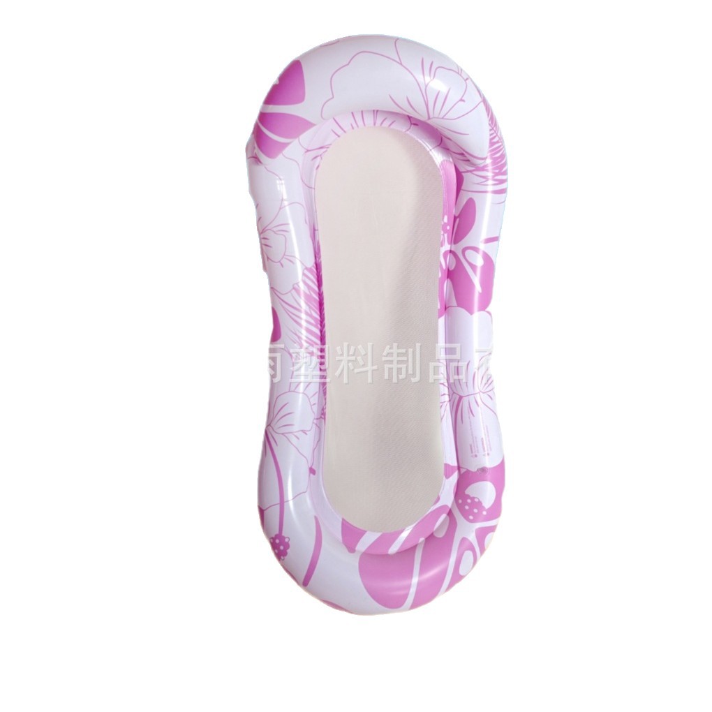 The new cross-border popular maple leaf letter water inflatable lounge chair float with breathable mesh water leisure float bed Item Picture