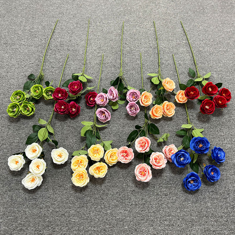 仿真花DIY发饰配件/假花/5朵塑膠花/仿真花/假花批发产品图