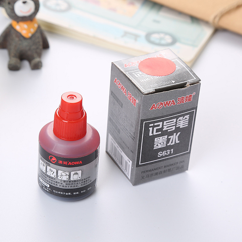 Large-head oil-based marker pen ink, oil-based black refill, 12ml, outlining pen filling water details Picture