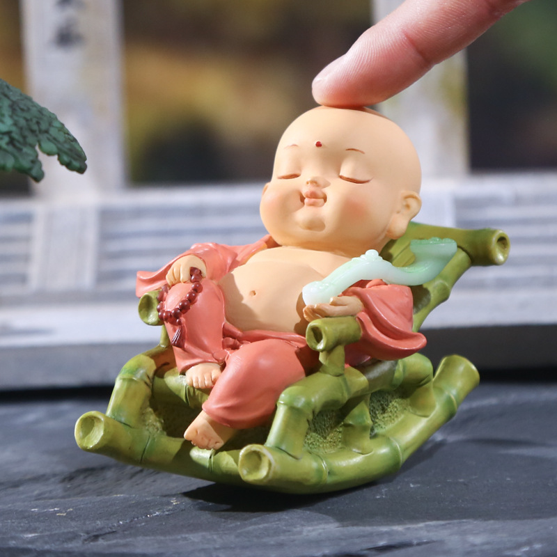 New small Maitreya lounge chair, Chinese-style tea room table decoration, accessories, gifts, and decorative items details Picture