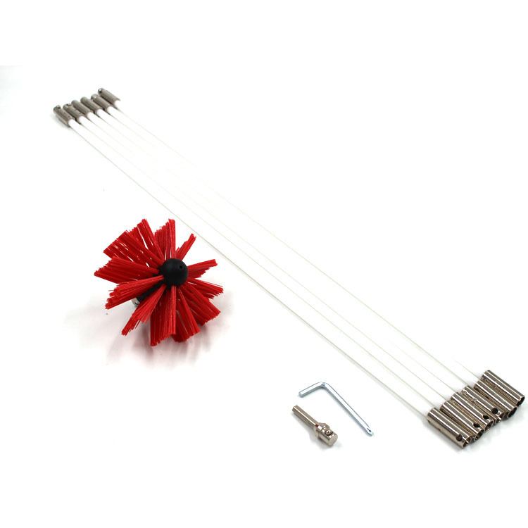 Jujian cross-border electric drill chimney brush, range hood inner wall pipe brush, can be extended and bent, dryer pipe brush Item Picture