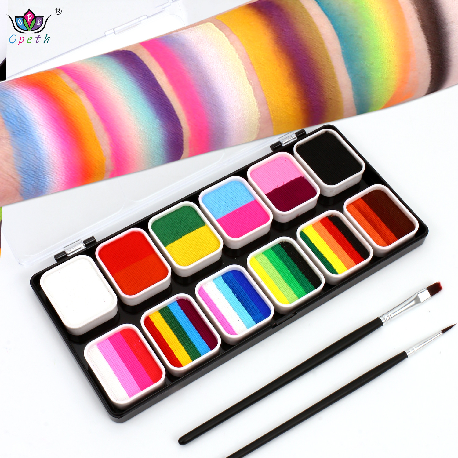 Wholesale of multi-color water-soluble facial paint, water-soluble body paint, stage makeup pigments, cross-border multi-color water-soluble face paint manufacturers Item Picture