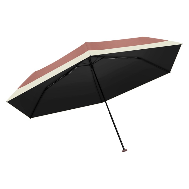 The fully manual Japanese ultra-light feather umbrella in spliced color, UV protection and sunshade umbrella, black rubber advertising umbrella, can be printed Item Picture