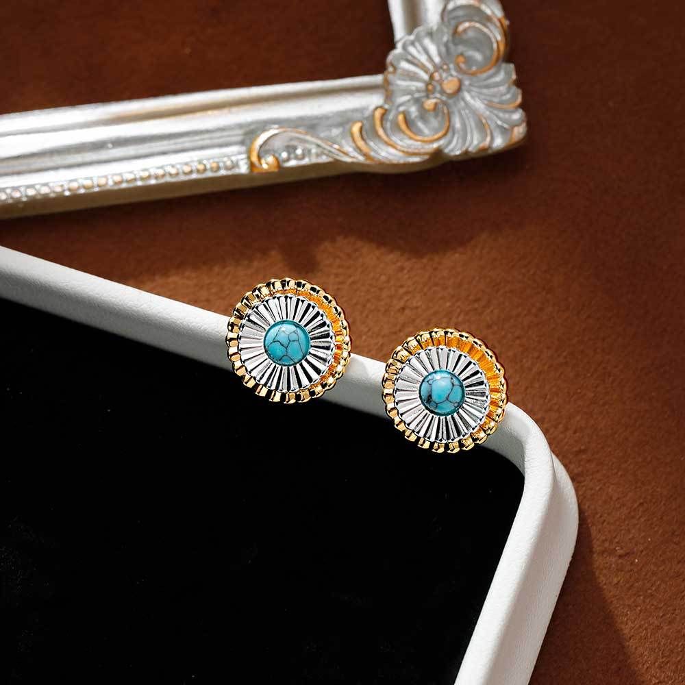 Hyacinth único color patchwork diseño doble flor aretes moda luz lujo alta clase moved made pendientes de pino verde giant look orejas Specification image