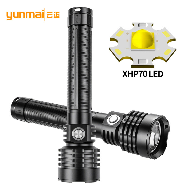 مصباح يدوي لغوص من طراز XHP70 عابر للحدود، ضوء أبيض + ضوء صفراء من نوع Type-C لشحن البطاريات في الهواء الطلق للاستكشاف