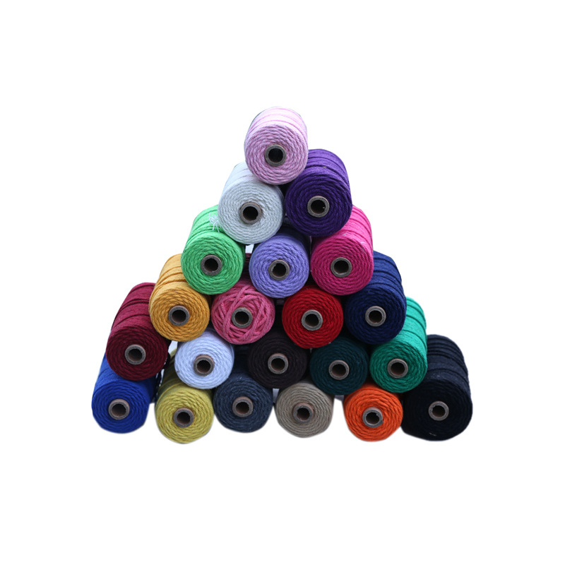 3mm colored cotton rope, cotton thread binding, binding rope, hand-woven rope, DIY decorative tapestry woven rope Item Picture