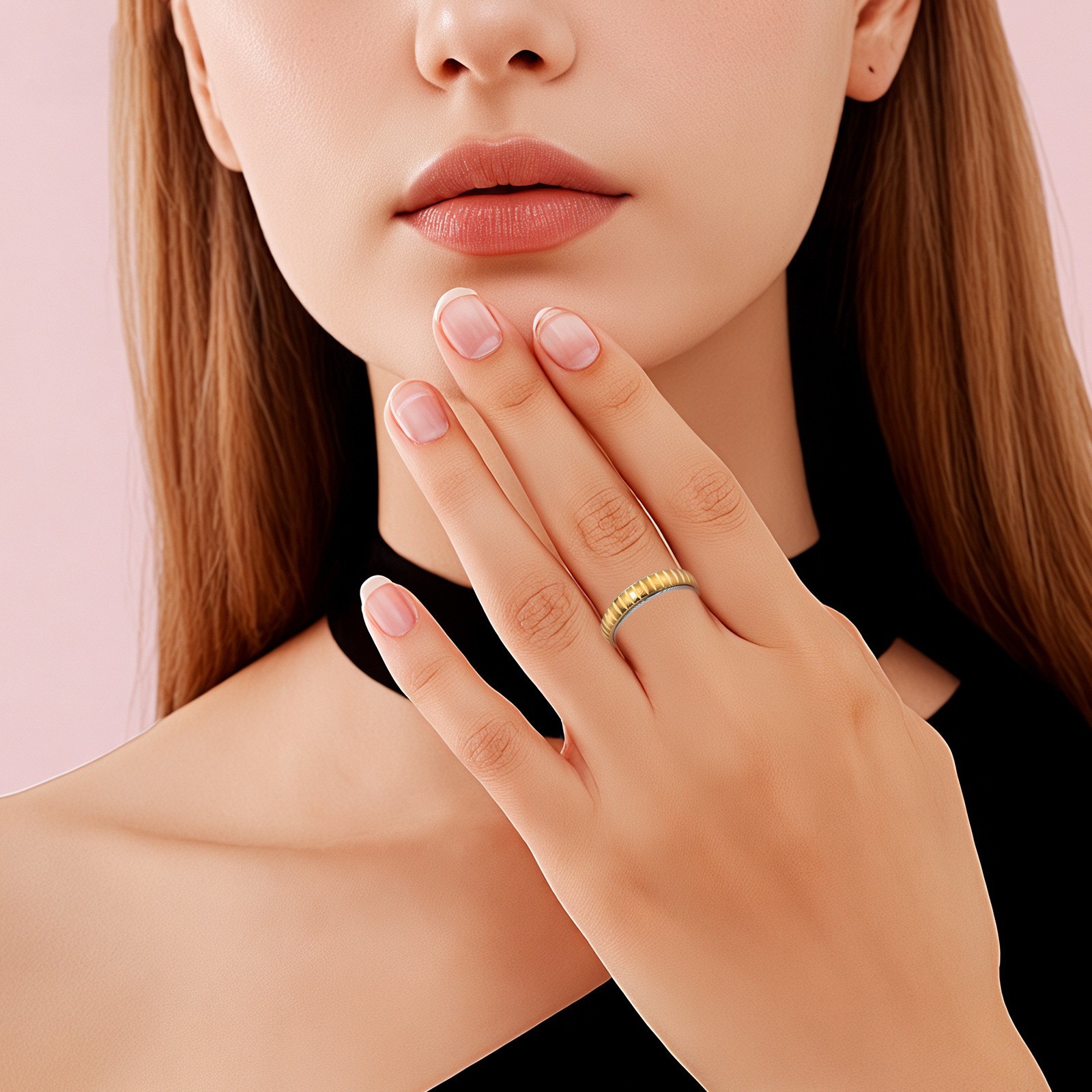 Wholesale of new cross-border best-selling products from Europe and America: Fashionable and versatile seven-color brushed ring, titanium steel conical striped ring Application Scenario