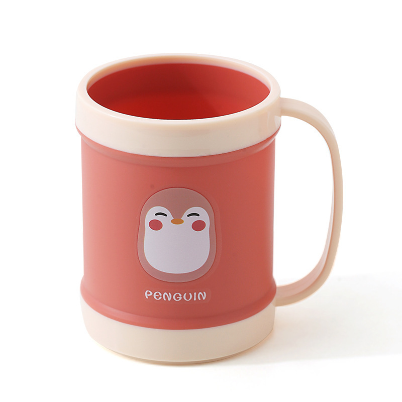 Cartoon little penguin printed thickened toothbrush cup, mouthwash cup, household children's breakfast cup, microwave-heated milk cup Item Picture