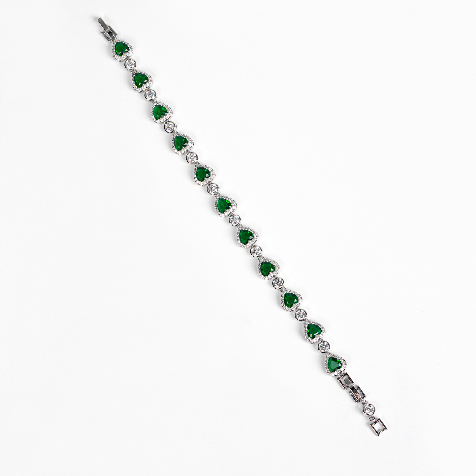 Luxurious diamond-encrusted zircon bracelet from Europe and America, fashionable, exquisite and high-end crystal jewelry for women, simple and creative heart-shaped bracelet LYSL30371/N-6, Getisa jewelry, banquet dress accessory, jewelry for women Item Picture