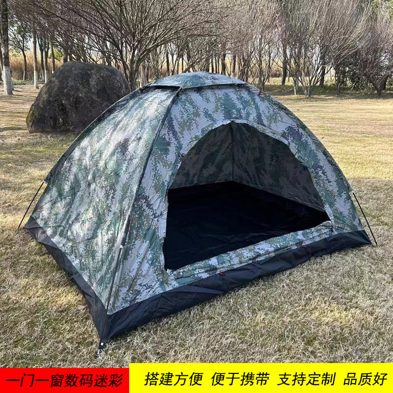 户外帐篷军绿迷彩数码手动搭建双人多人沙滩野营帐篷礼品帐篷批发