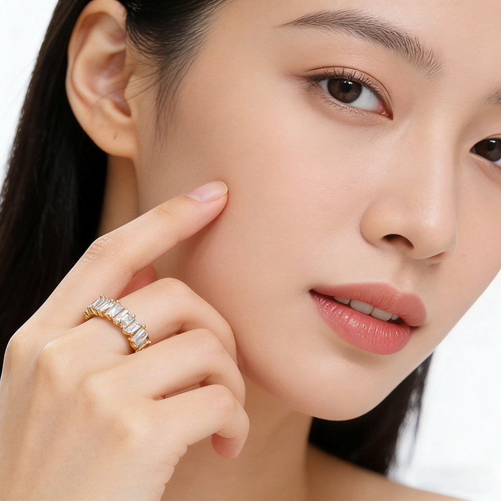 Hyacinth women's light luxury super flash zircon open ring, fashionable, individual and versatile ring, Korean Internet celebrity details Picture