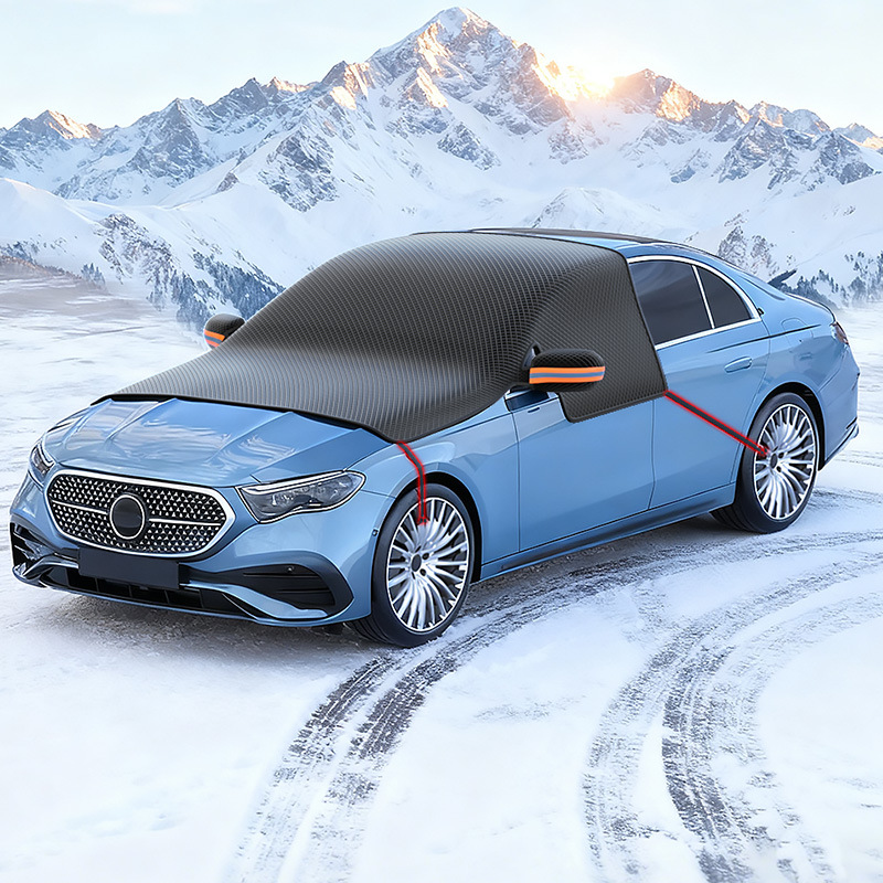 Car half-cover car cover, all-season universal sun protection, rainproof, heat-insulating and sunshade cover, thickened half-front sunshade cover Specification drawing