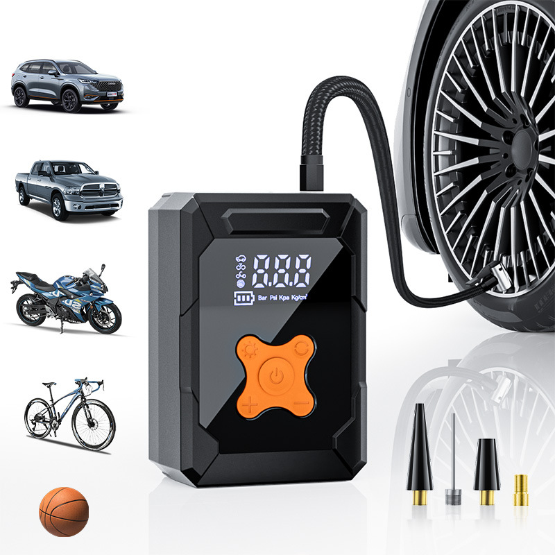 Vehicle-mounted air pump, wireless three-purpose electric intelligent digital display air pump, motorcycle and bicycle air pump, cross-border full figure