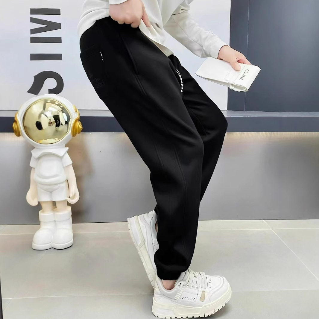 New autumn and winter men's tapered sweatpants, Korean casual trendy brand sportswear pants, black slimming mid-waist, thickened and fleece Application Scenario