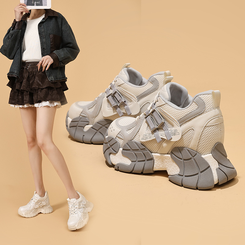 厚底老爹鞋女2026年春季新款鞋子女百搭吸膜底运动鞋休闲时尚女鞋