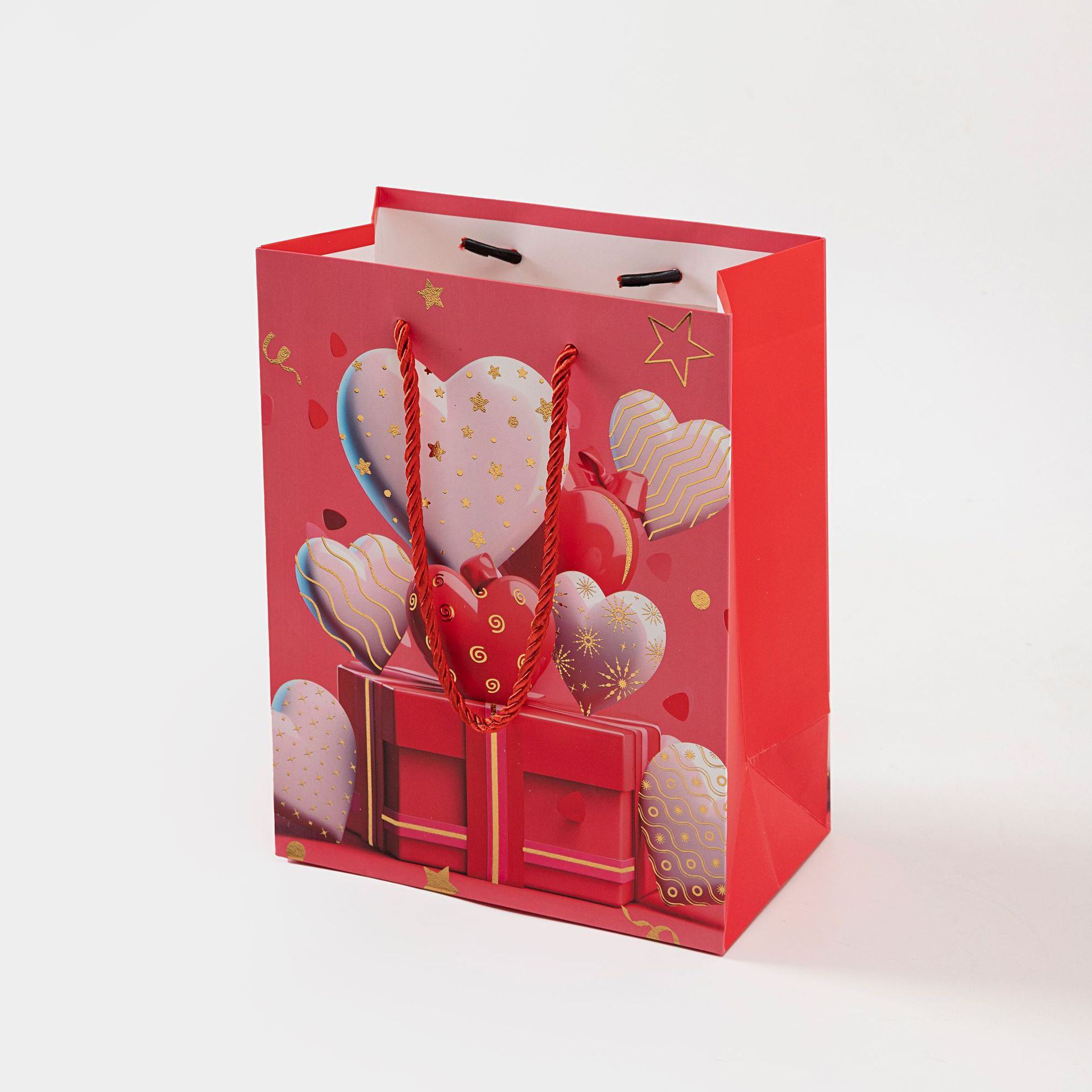 Valentine's Day new heart-shaped balloon bear gift bag, paper bag cartoon cute pink gift, hand-held shopping bag, souvenir packaging Item Picture