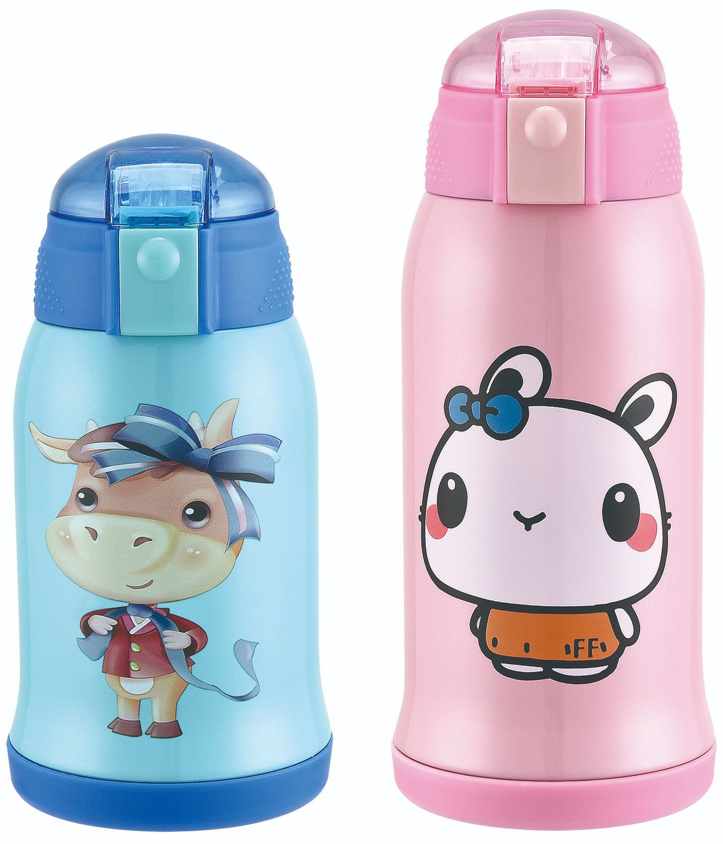 Cartoon pattern water bottle, thermos cup, electric water bottle, stainless steel cold water bottle, cold water bottle, glass liner, hot water bottle