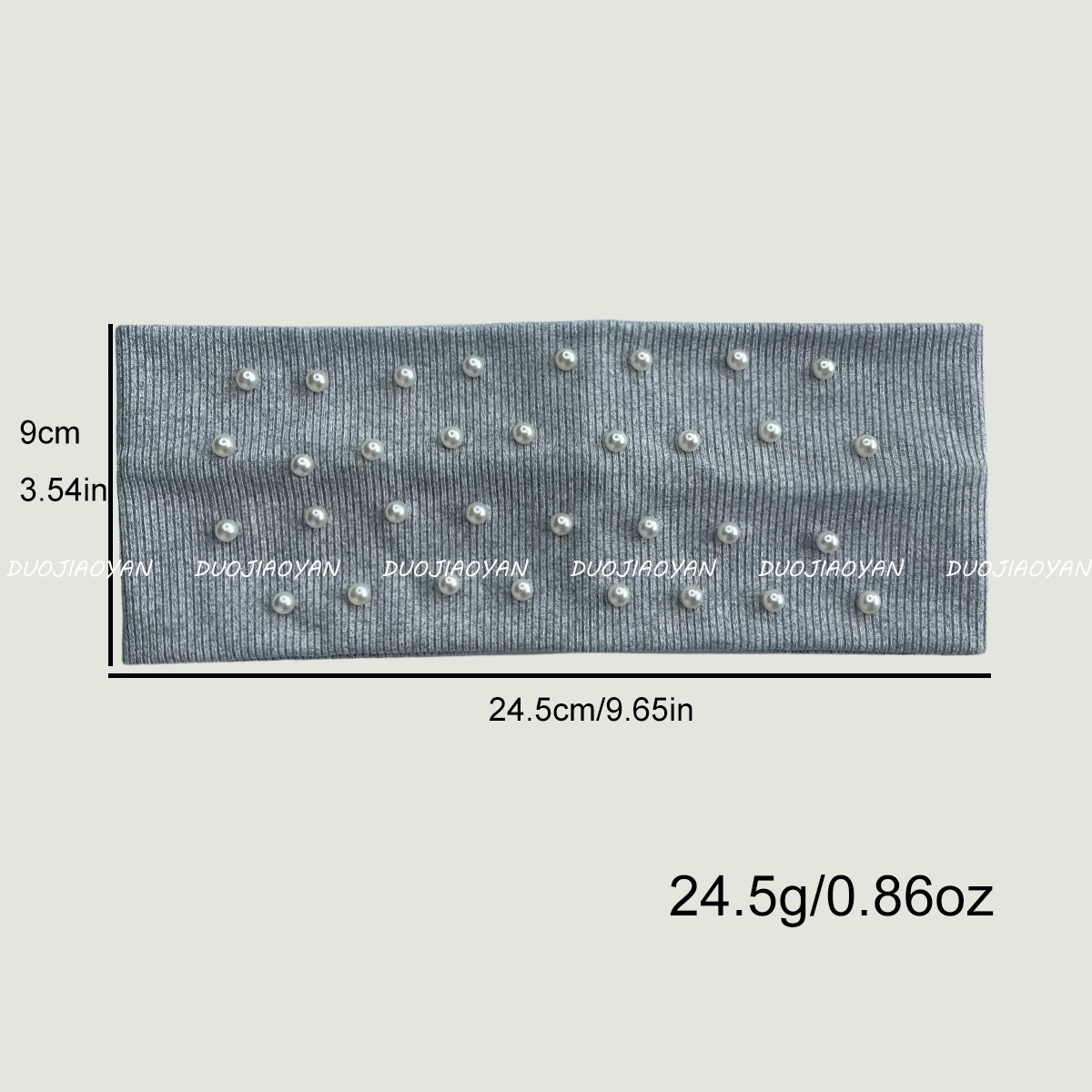 The new solid-color beaded headband, a retro and simple pearl versatile headpiece, is fashionable and sporty. It has wide edges and is suitable for women Item Picture