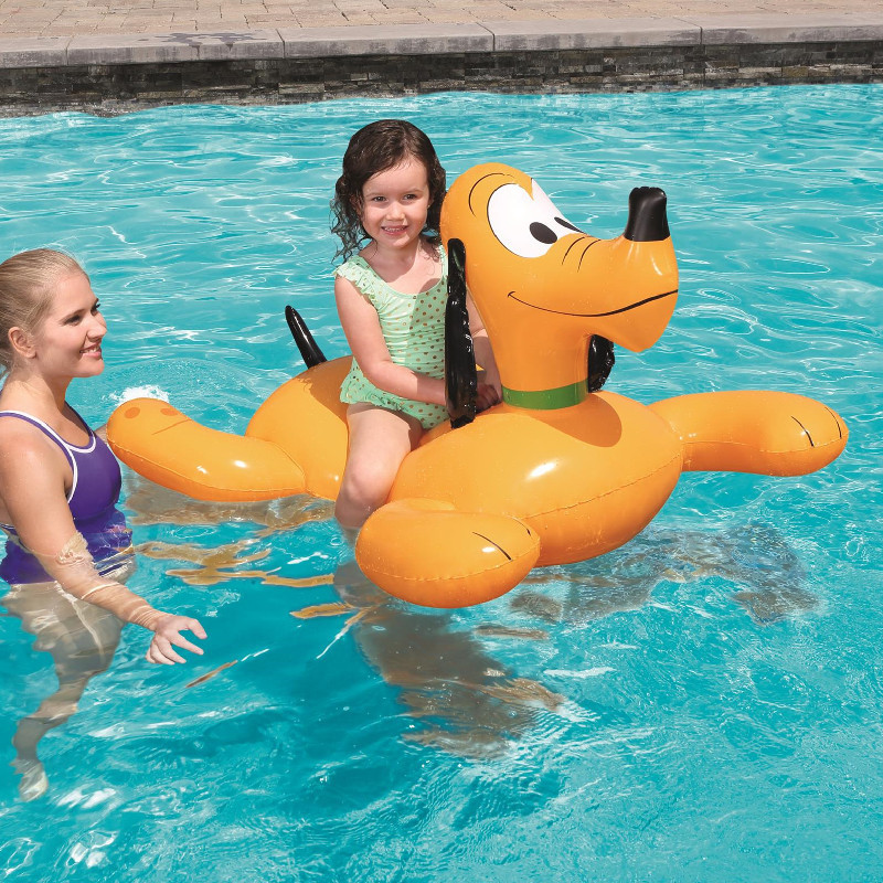 厂家直供充气加厚狗狗坐骑儿童水上充气浮排玩具男女宝宝浮船座骑