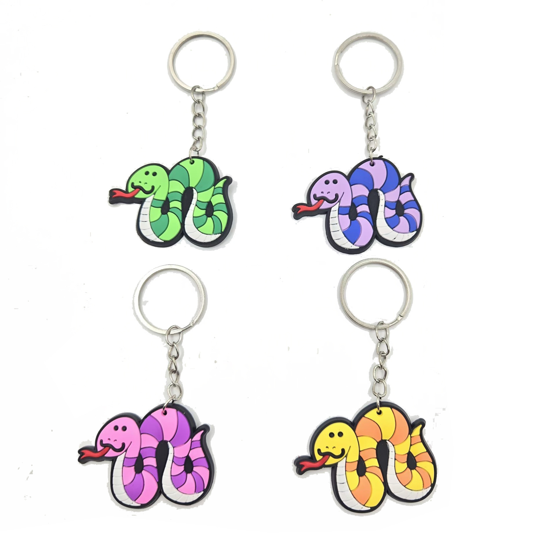 跨境新款动物钥匙扣礼品卡通可爱PVC软胶森林动物蛇批发儿童