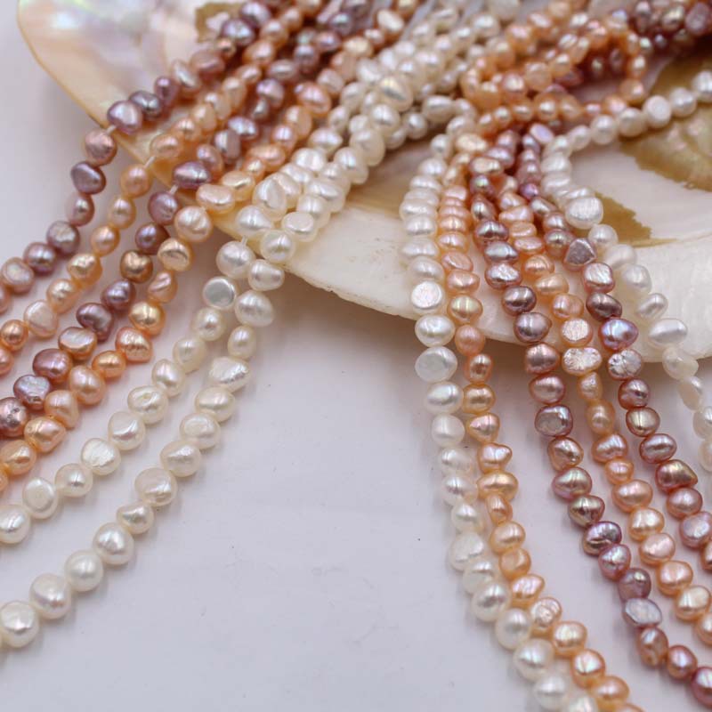 Baroque pearls 4-9mm natural freshwater two-sided glossy pearls, colorful loose beads, diy jewelry, necklace accessories wholesale Specification image