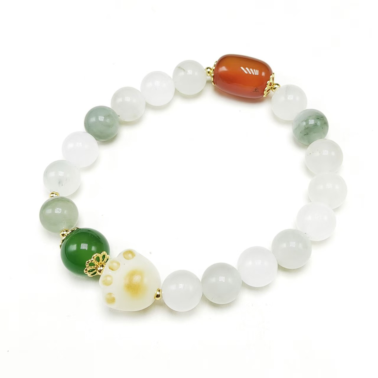 Natural Tianshan jade peace pendant bracelet, elegant and high-end jade bracelet, live-streaming supply, best friend's jewelry Item Picture
