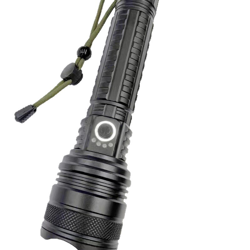 p90 high-intensity long-range zoom, retractable zoom, USB charging, outdoor lighting, rainproof LED aluminum alloy flashlight factory Item Picture