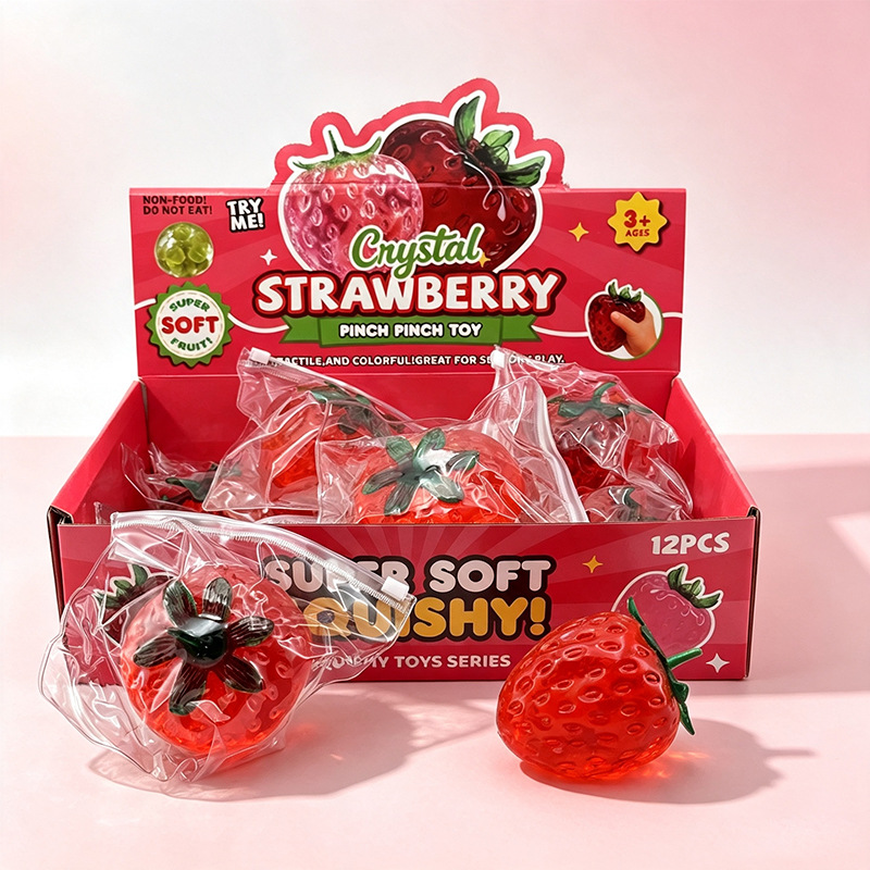 Vaseline Strawberry Simulation Fruit Kneading Fun Stress-Relieving Toy, hand-kneading to relieve stress and vent, a bestseller on Amazon Application Scenario