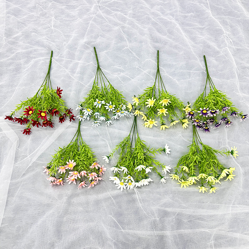 新品仿真5叉15头野菊 餐桌装饰婚庆影楼干花客厅摆件桌面装饰假花产品图