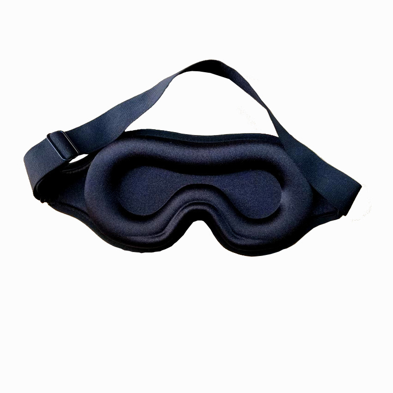 跨境透气立体3d眼罩睡眠防光莱卡冰丝办公午睡旅行护眼罩logo厂家白底实物图