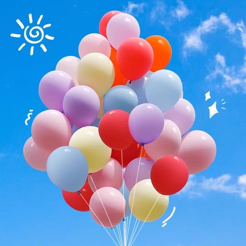 Macaron balloons, children's non-toxic birthday balloons, wholesale decoration, scene arrangement, wedding, multiple color series, thickened