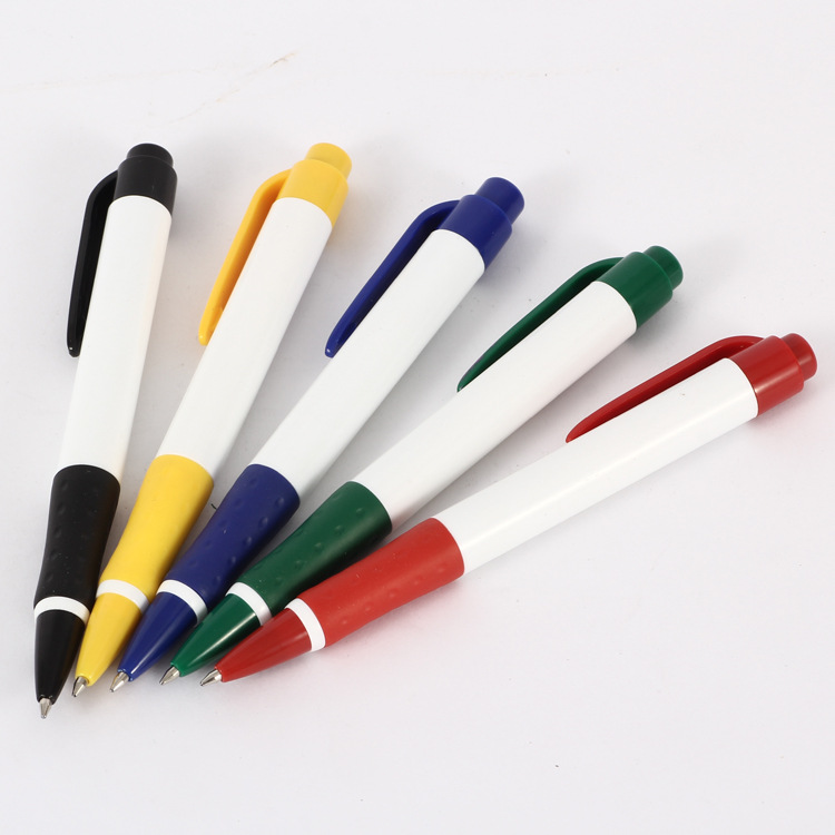 Tianfeng 587E Press Ballpoint Pen, White barrel color sleeve Ballpoint pen wholesale Advertising Promotion Gift pen details Picture