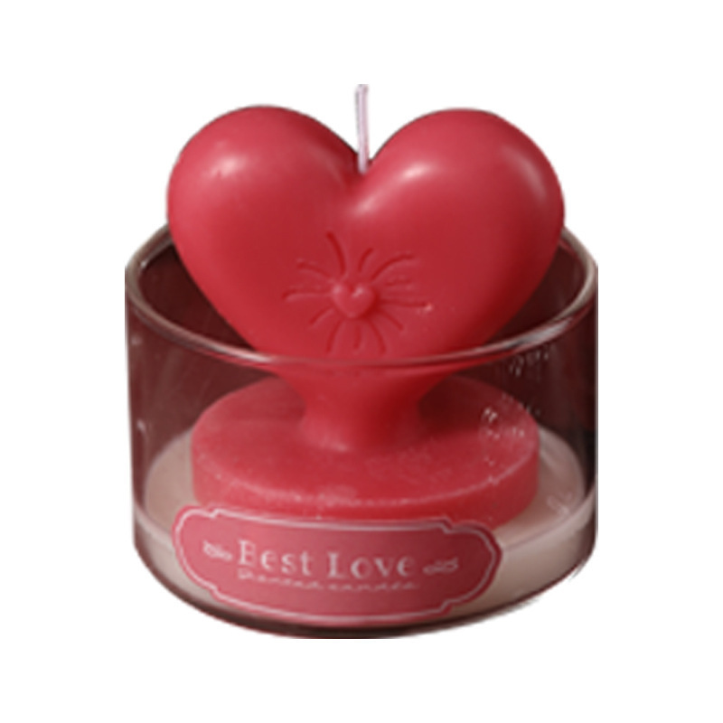 Cross-border aromatherapy candle cup Valentine's Day heart-shaped wax glass base Cup 520 Anniversary Photo Romantic wedding Item Picture