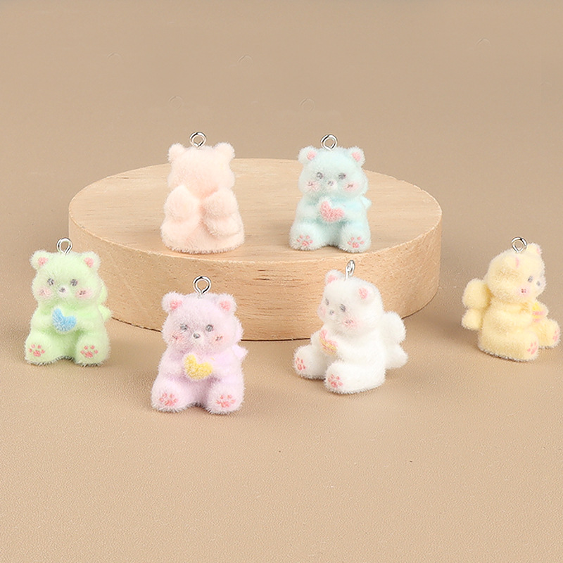 卡通可爱植绒小熊公仔 DIY手工创意装饰品车载摆件钥匙链配件