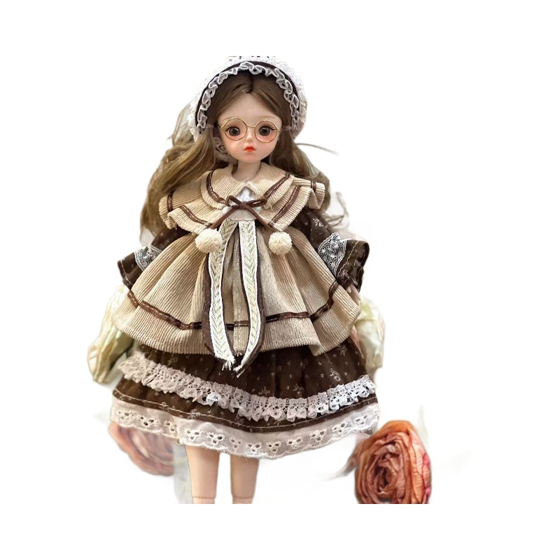 Forest-style high appearance level 30 cm doll, 6 points BJD doll dress set, girl single doll, princess doll toy Item Picture
