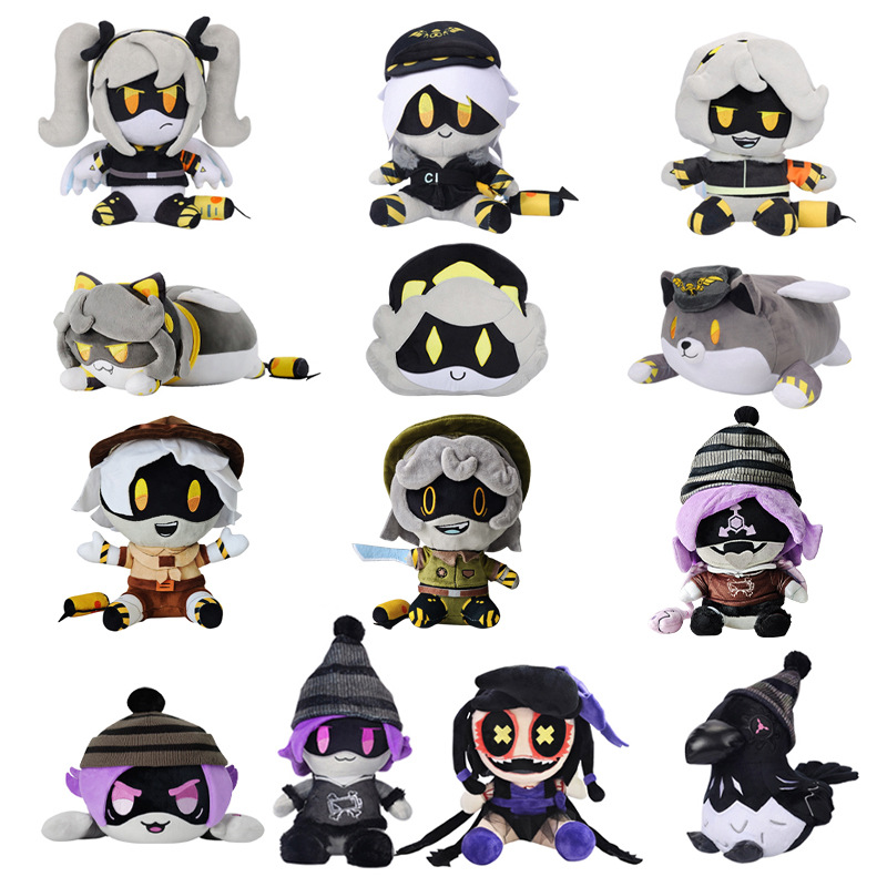 跨境热销无机小女孩动漫周边公仔睡觉猫咪团子可爱乌鸦毛绒玩具