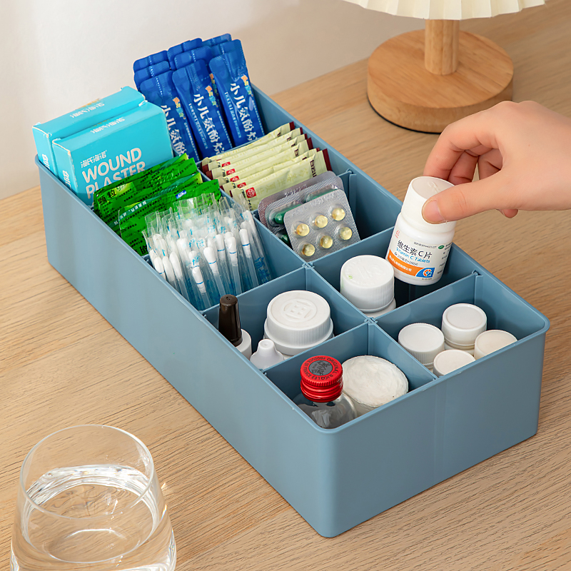 Desktop compartments storage box, hospital medicine box, cosmetics and sundries box, multi-compartment organization box, multi-functional storage box details Picture