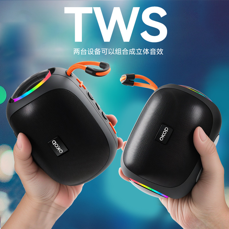 542 Bluetooth speaker, outdoor portable lanyard, LED ambient light, wireless home card insert subwoofer, small speaker, cross-border Specification image