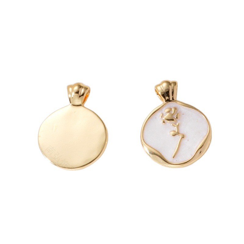 18k genuine gold color-retaining oil-dripping rose pendant, pendant, diy handcrafted jewelry, bracelet, necklace accessory Item Picture