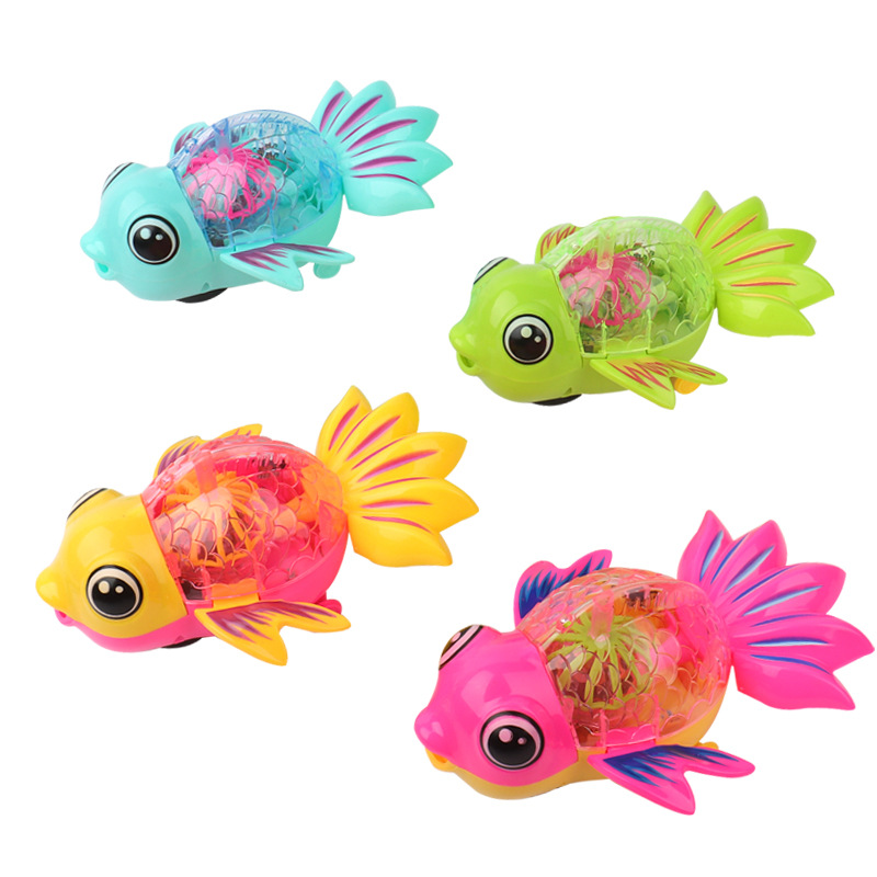 Electric fiber rope goldfish toy fishing magnetic attraction children's kitten fishing game set, fun toys for girls Item Picture