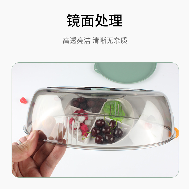玻璃水果盘/金属圆形蛋糕盘/水果篮/陈列盘/金边玻璃碗细节图