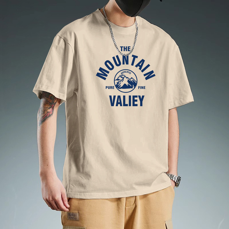 Short-sleeved loose pure cotton T-shirt with a slimming design and a combination of niche, high-end and funny navy blue men's T-shirt with a round neck Specification image